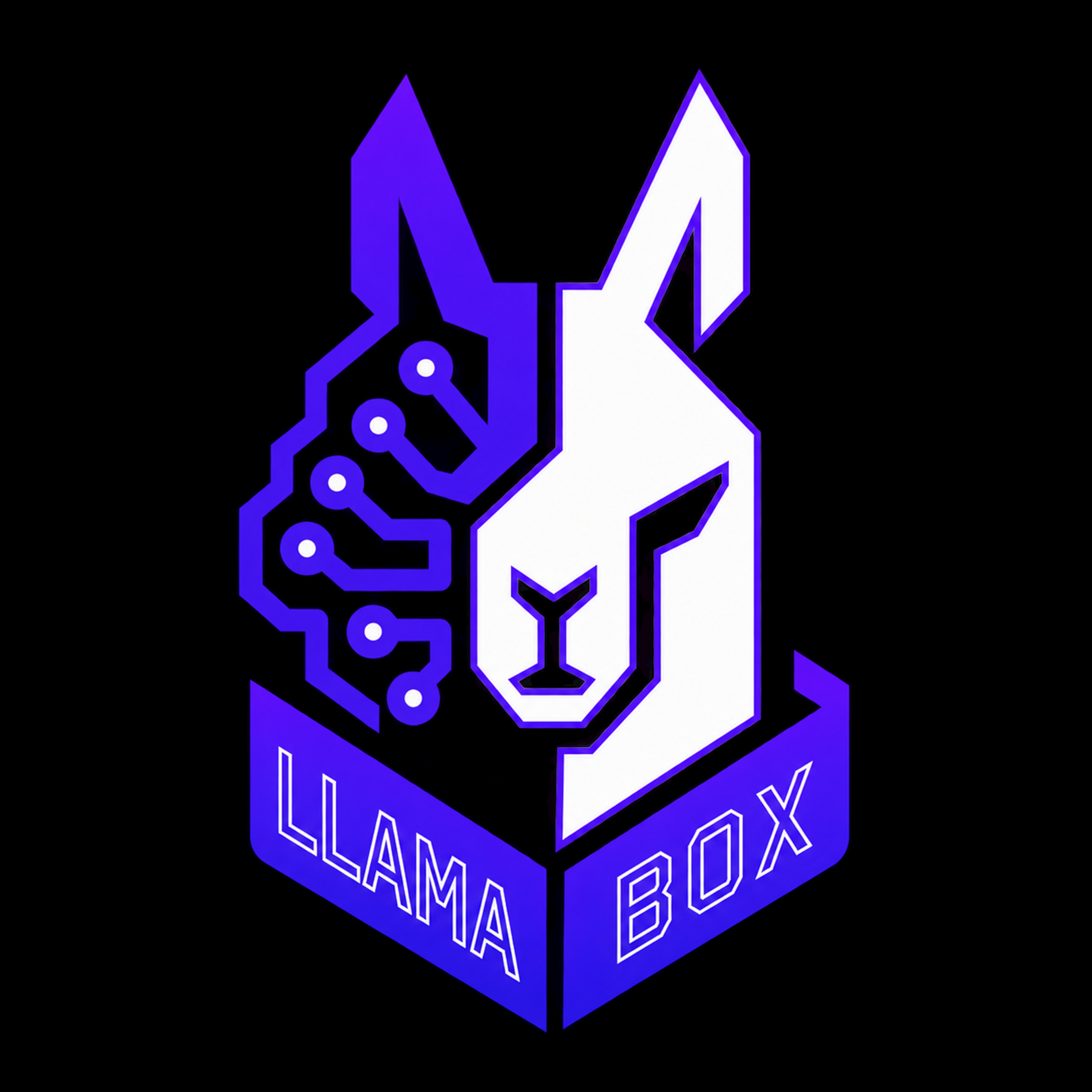 LlamaBox logo on a black background