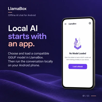 Local AI starts with an app. — visual guide page 1