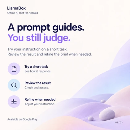 A prompt guides. You still judge. — visual guide page 3