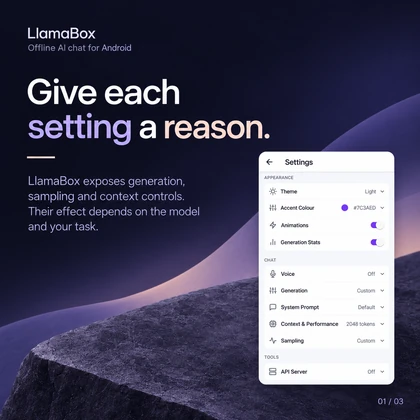 Give each setting a reason. — visual guide page 1