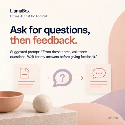 Ask for questions, then feedback. — visual guide page 2